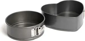 Набор из 2-х форм для выпечки с антипригарным покрытием и съемным дном, круглая форма для торта (18 см) и форма в форме сердца Master Class