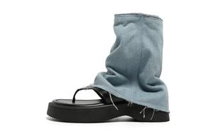 FOREVER 21 Римские сандалии женские джинсовые синие