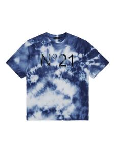 Nº21 Детская футболка с принтом тай-дай Nº21 Kids, черный