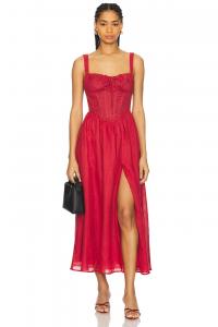 Платье миди Esra Bardot, fire red