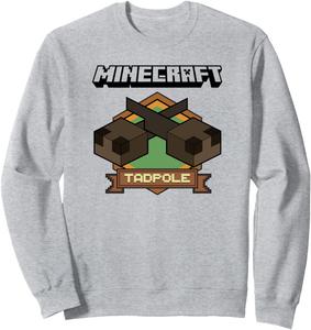 Толстовка с простым логотипом головастика из Minecraft, синяя, размер S