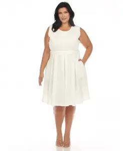 Платье Plus Size Fit and Flare White Mark, белый