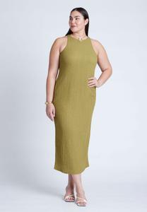 Женское трикотажное платье больших размеров с текстурной текстурой ELOQUII, Green