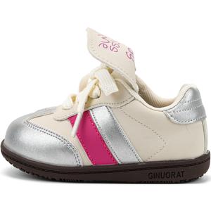 Детская повседневная обувь для детей QINUOSHU, серебряный/розовый