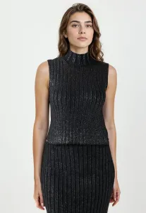 Блузка без рукавов со стоячим воротником Jimmy Key, Black