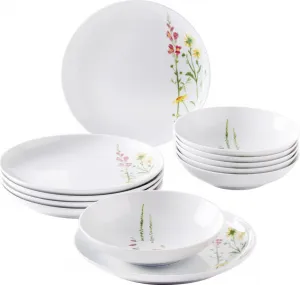 Набор столовых приборов KAHLA из 12 предметов, дизайн с дикими цветами, красный/желтый, 39G232A50002C Kahla