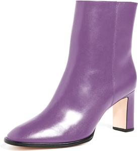 Женские модные ботильоны iadore с высокими массивными каблуками, ретро с круглым носком, матовая кожа, боковая молния, формальные рабочие ботильоны, размер 5-12 США, Purple