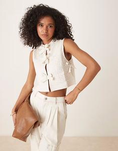 Топ-координат Bow в кремовом цвете Ghospell