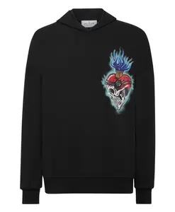 Толстовка с капюшоном, татуировка на тему любви Philipp Plein, черный