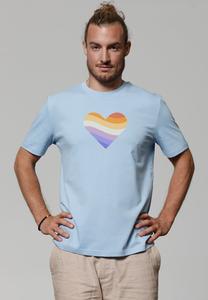 Футболка с принтом RAINBOW HEART watapparel, светло-голубой