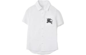 Рубашка детская Burberry с принтом на кармане, белый