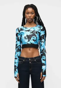 Футболка с длинными рукавами из ленты Versace Jeans Couture, Black/Sea