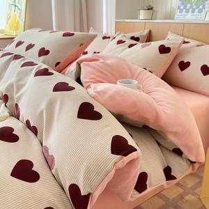 LUOLAI HOME Комплект постельного белья 3 предмета, 155x210 см, простыня, Lover