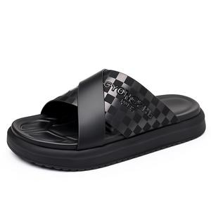 HBRK Тапочки-слайды мужские, черные, износостойкие, с амортизацией