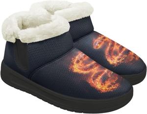 Женские зимние ботинки до щиколотки с искусственным мехом, теплые зимние прогулочные ботинки с мемори-пеной Fuojuvelie, Snake