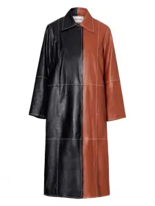 Кожаное пальто Nino Stand Studio, черный