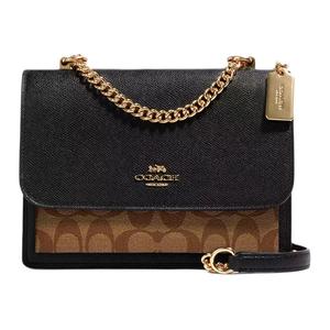 Klare Canvas С Кожаной Отделкой Дорожная Сумка Через Плечо Поясная Сумка Маленький Размер Женская Черный/Коричневый COACH