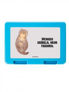 Mr. & Mrs. Panda Коробочка для завтрака в форме панциря выдры с надписью, пастельно-серого цвета