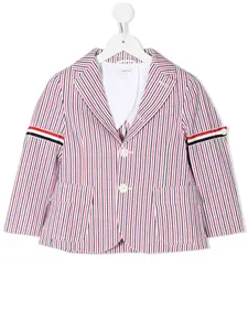 Однобортный блейзер в полоску Thom Browne Kids, мультиколор