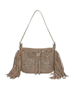 Сумка через плечо с заклепками Alma En Pena, коричневый