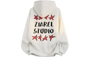 Толстовка Unisex Hooded Moderate Heavyweight ZIAREL, белый heather серый