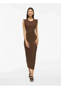 Вязаное нейлоновое платье-футляр Vila, Chocolate Brown
