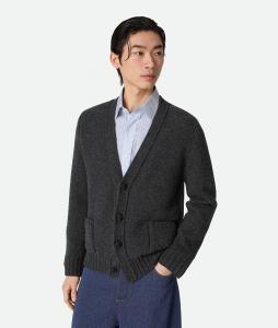 Wool cardigan BOTTEGA VENETA, антрацит