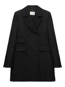Двубортное пальто из валяной шерсти Dorothee Schumacher, черный