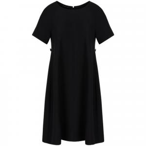 EMPORIO ARMANI Женское черное платье с коротким рукавом SS23