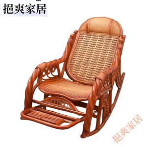 Jiajing Furniture Кресло-качалка из натурального ротанга с плетёной спинкой, цвет M Single Pillow Flower Rope Twisted Rattan, средний размер