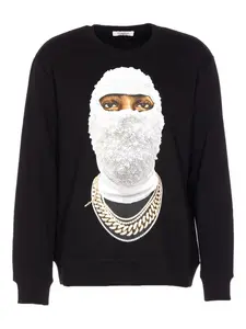 Свитшот с принтом маски и круглым вырезом Ih Nom Uh Nit, черный