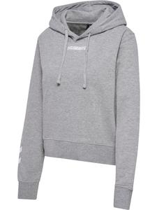 Толстовка с капюшоном "Hmlelemental Short Hoodie Woman" серого цвета Hummel