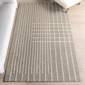 nuLOOM Taylee Striped ковер 122 x 183 см из шерсти для гостиной спальни столовой кухни, Taylee Grey