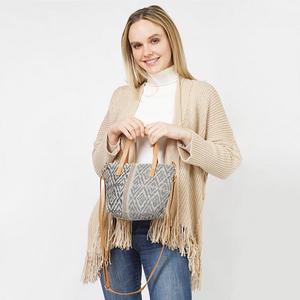 Сумка-тоут / сумка через плечо с этническим узором FASHNZFAB, серый