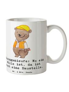 Кружка инженера-строителя Вилле с надписью на белом фоне Mr. & Mrs. Panda