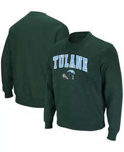Мужская зеленая толстовка-пуловер из твила Tulane Green Wave Arch Logo Tackle Colosseum