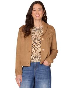 Небольшой вышитый кардиган Democracy, Straw