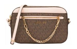 Сумка через плечо Jet Set из ПВХ-кожи большая женская розовая желудь коричневая разноцветная MICHAEL KORS