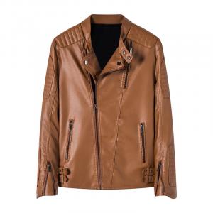 Кожаная куртка Unisex Stand Collar Moderate LISENPOK, earth желтый