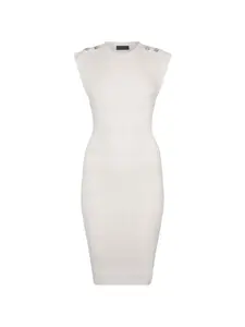 Вязаное мини-платье с пуговицами Liu Jo, бежевый