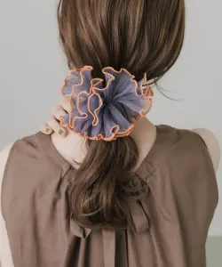 Двухцветная прозрачная резинка для волос с оборками Smelly, цвет Gy/Or