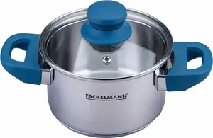 Кастрюля Essential с крышкой Ø 14 см из нержавеющей стали, эргономичные ручки, современный дизайн для всех типов плит Fackelmann