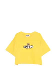 Футболка с изображением мишки Moschino Kids, желтый