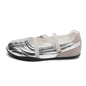 ZHR Серебряные туфли Мэри Джейн женские на каблуке 1 см, цвет Silver