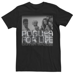 Мужская футболка Outer Banks Pogues For Life с групповым фото в оттенках серого Licensed Character