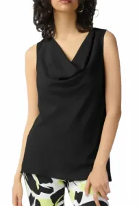 Тонкий блузка без рукавов с воротником-хомутом из марли, черный Joseph Ribkoff