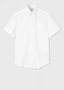 Рубашка с коротким рукавом в горошек с узором «Добби»