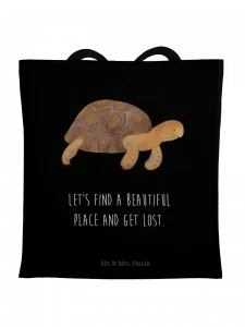 Сумка для переноски Mr & Mrs Panda Schildkröte Marschieren, черный