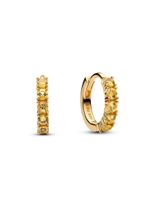 Желтые серьги-хаги Pandora, 14-каратное золотое покрытие