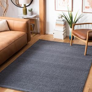 Ковер SAFAVIEH, 122 x 183 см, - коллекция Natura - Dark Grey, ручной работы из смеси шерсти, фактурный дизайн, идеально для гостиной, спальни, столовой (NAT425H)